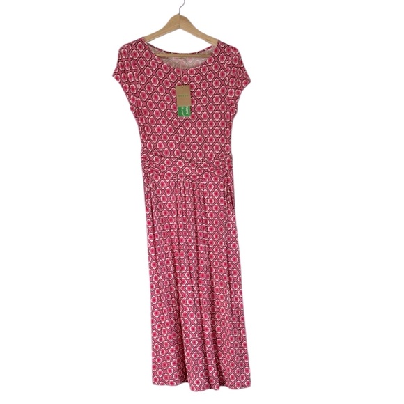 Boden Amelie Jersey Midi Dress Sangria Sunset, Geo Pome Size US 6 NWT - Picture 5 of 14